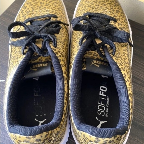 Womens Puma Size 11 Platform Sneakers Animal Leopard Print Carina Shoes Comfort - Picture 6 of 6
